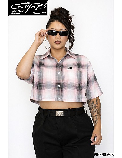 2000 S/S Girls Crop Tops : PINK-BLACK